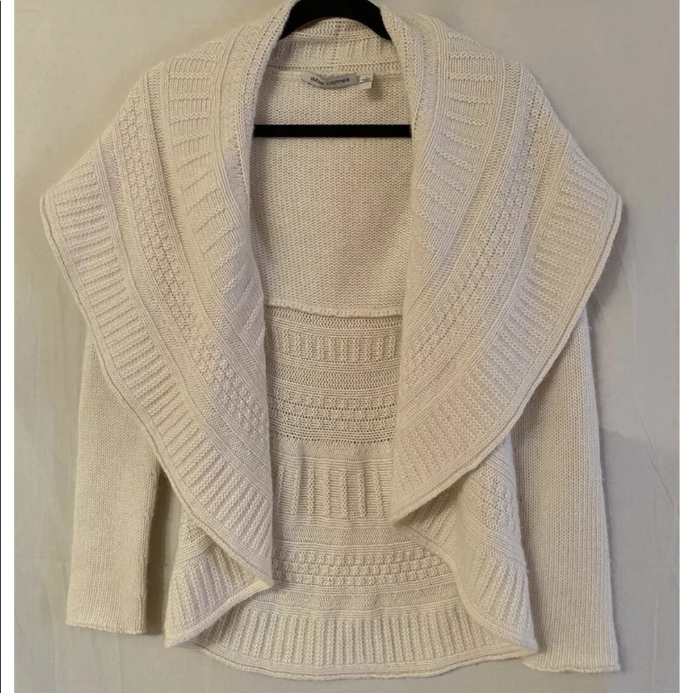 Autumn Cashmere Open Front Drape Sweater white Size Small